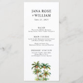 Kokospalmboom Tropische Waterverf Menu (Voorkant)