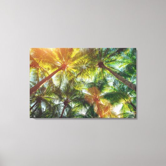 Kokospalmen op de strand canvas afdruk (Voorkant)