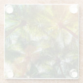 Kokospalmen op de strand glazen onderzetter (Achterkant)