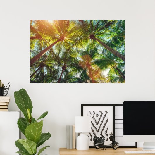 Kokospalmen op de strand poster (Thuiskantoor)