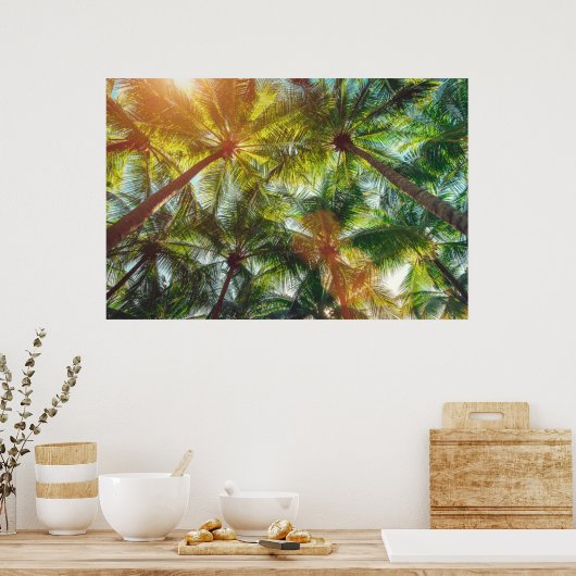 Kokospalmen op de strand poster (Keuken)