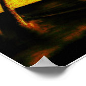 Kokospalmen op zonsondergang poster (Hoek)