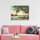  kokospalmen Tropische bries zonsondergang Canvas Afdruk (Insitu (Woonkamer))