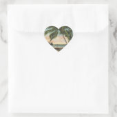  kokospalmen Tropische bries zonsondergang Hart Sticker (Tas)