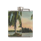 kokospalmen Tropische bries zonsondergang Heupfles (Achterkant)