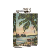  kokospalmen Tropische bries zonsondergang Heupfles (Rechts)