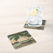  kokospalmen Tropische bries zonsondergang Kartonnen Onderzetters (Insitu)