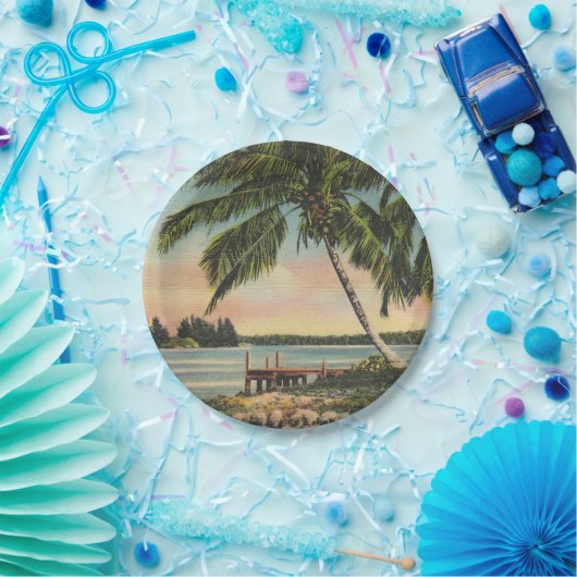  kokospalmen Tropische bries zonsondergang Papieren Bordje