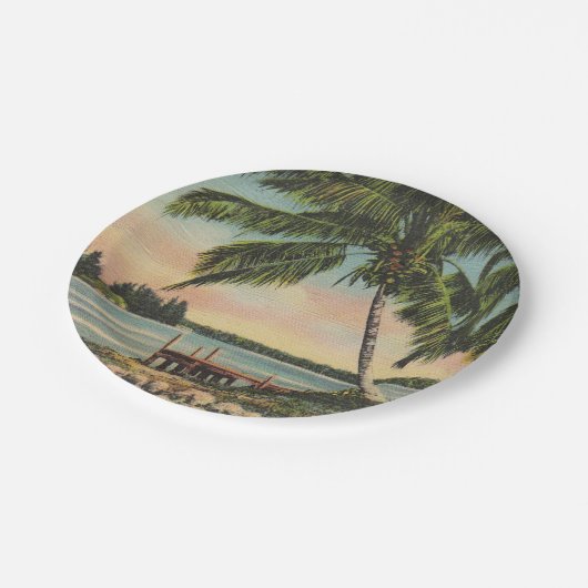  kokospalmen Tropische bries zonsondergang Papieren Bordje (Gekanteld)
