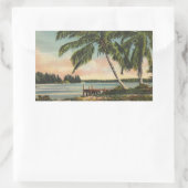  kokospalmen Tropische bries zonsondergang Rechthoekige Sticker (Tas)
