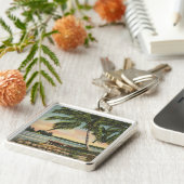  kokospalmen Tropische bries zonsondergang Sleutelhanger (Zijkant)