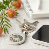  kokospalmen Tropische bries zonsondergang Sleutelhanger (Zijkant)