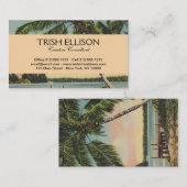  kokospalmen Tropische bries zonsondergang Visitekaartje (Voorkant / Achterkant)