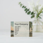  kokospalmen Tropische bries zonsondergang Visitekaartje (Staand voorkant)