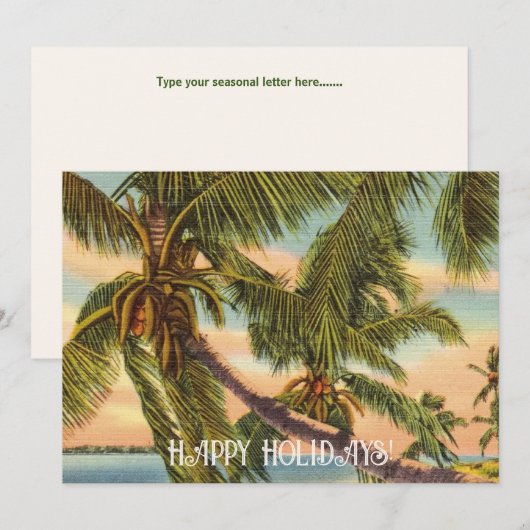 Kokospalmen Vakantie Kaart (Voorkant / Achterkant)