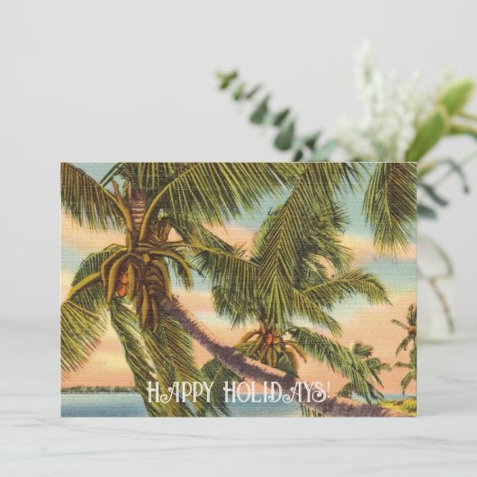 Kokospalmen Vakantie Kaart (Staand voorkant)