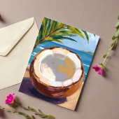 Kokosstrand Tropisch Waterverf Briefkaart