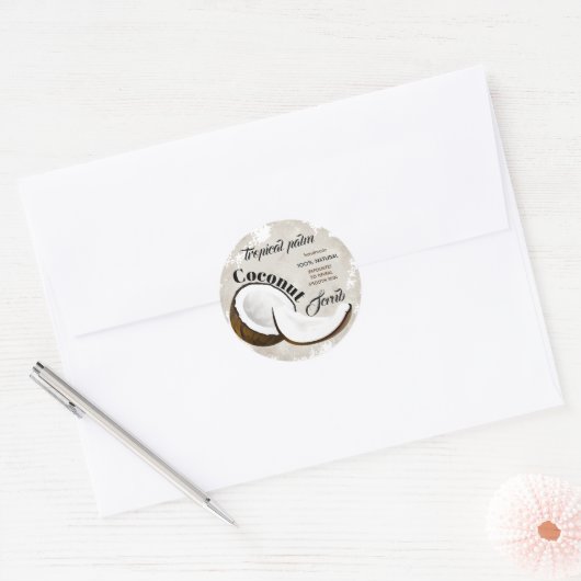 kokosstruik ronde sticker (Envelop)
