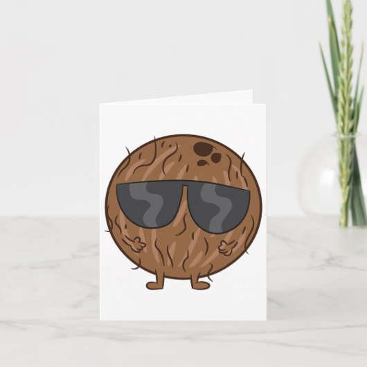 Kokossummerfruit kokos met zonnestralen liefde kok kaart (Voorkant)