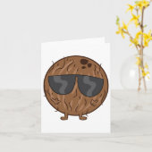 Kokossummerfruit kokos met zonnestralen liefde kok kaart (Gele Bloem)