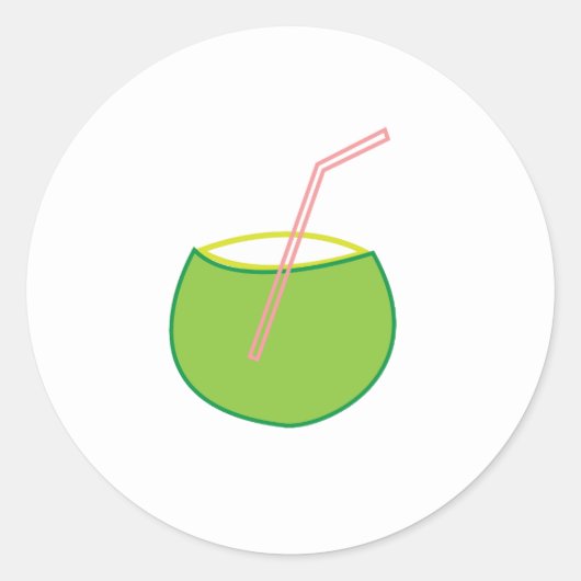 Kokoswater Kokosfruit Ronde Sticker (Voorkant)