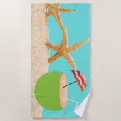 Kokoswater stervis Beach Towel Strandlaken (Voorkant)