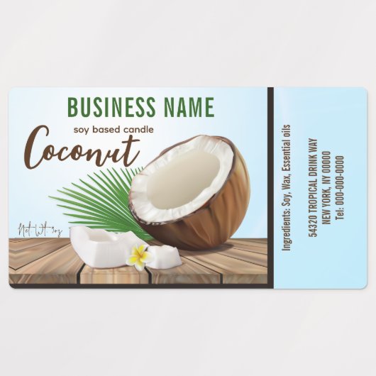 Kokosworpvruchten Labels (Design 2)