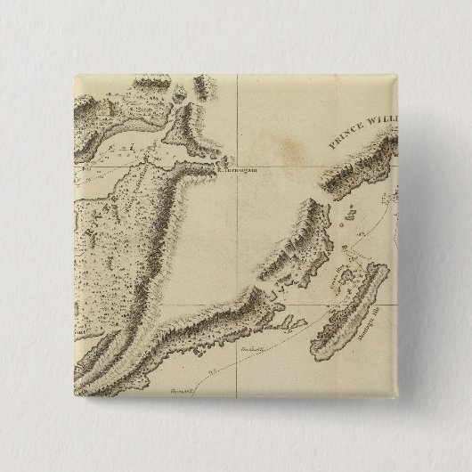 Koks, Alaska Vierkante Button 5,1 Cm (Voorkant)