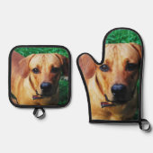 Koks Cadeau Idee Gepersonaliseerde Foto Ovenwant & Pannenlap Set (Voorkant)