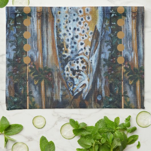 Kökshandduk Skitfiske  Theedoek (Gevouwen)