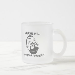 Koksmann in de ochtend matglas koffiemok