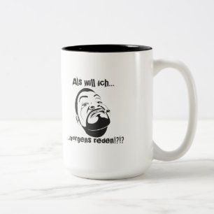 Koksmann in de ochtend tweekleurige koffiemok