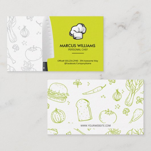 koksmes | Chef Hat Visitekaartje (Voorkant / Achterkant)