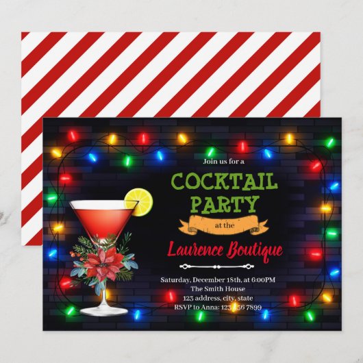 Kokstaartkerstuitnodiging Kaart (Voorkant / Achterkant)