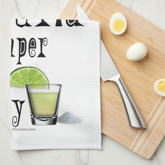 KOKTAIL BAR TOWELS, TEQUILA CHEAPER DAN THERAPIE THEEDOEK (Quarter Fold)