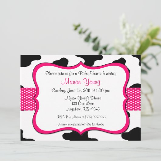 Kol Baby shower printroze of uitnodiging voor gebo (Staand voorkant)