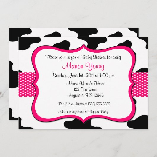 Kol Baby shower printroze of uitnodiging voor gebo (Voorkant / Achterkant)