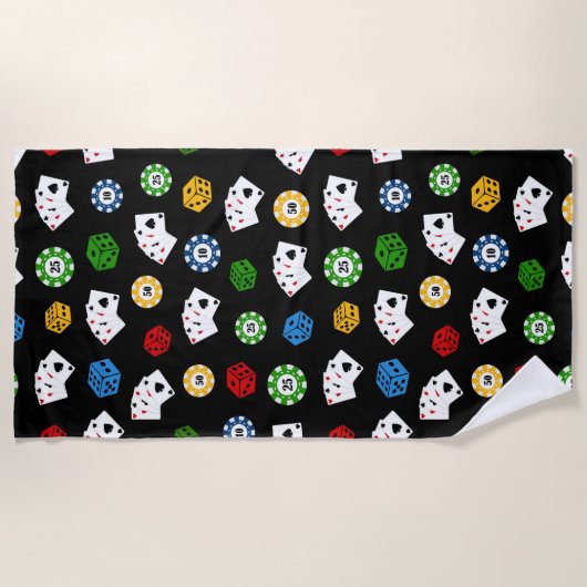 Kol. casino motel zijhanddoeken strandlaken (Voorkant)