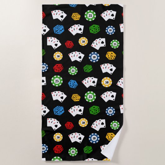 Kol. casino motel zijhanddoeken strandlaken (Voorkant)