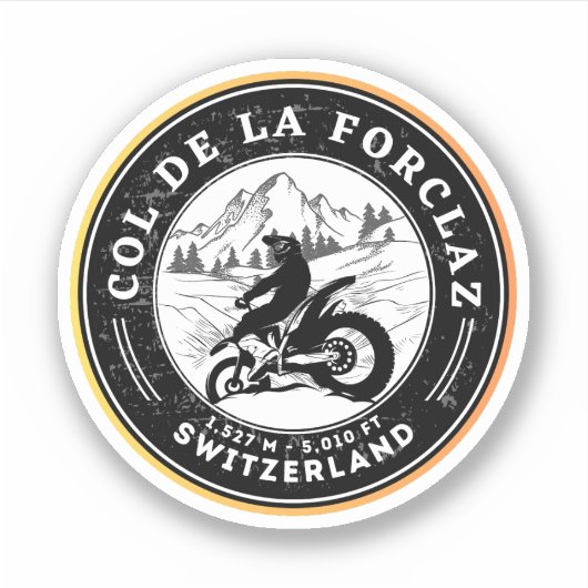 Kol. de la Forclaz swiss-alps tournee Sticker (Voorkant)