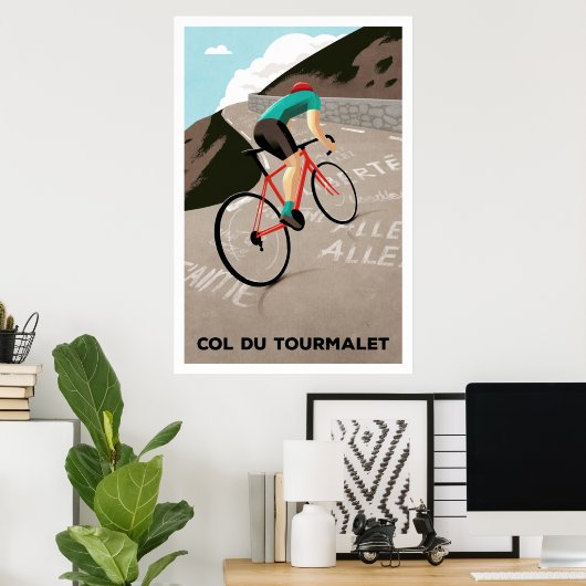 Kol. du Tourmalet - Cyclaafdruk Poster (Thuiskantoor)