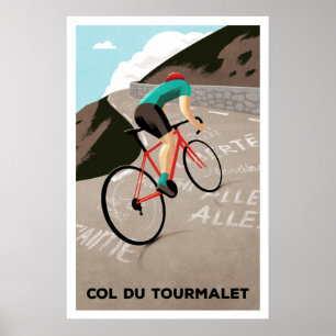 Kol. du Tourmalet - Cyclaafdruk Poster