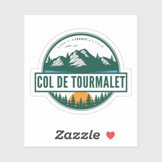 Kol. du Tourmalet-franse bergpas motobi Sticker (Vel)