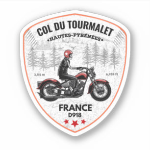 Kol. du Tourmalet-franse bergpas motobik Sticker