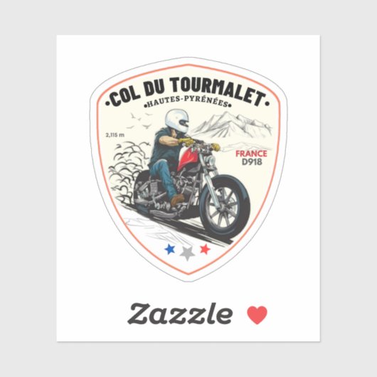Kol. du Tourmalet-franse bergpas motobik Sticker (Vel)