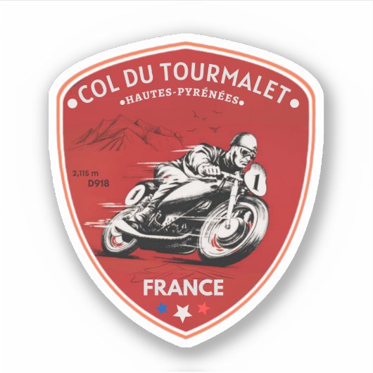 Kol. du Tourmalet-franse bergpas motobik Sticker (Voorkant)