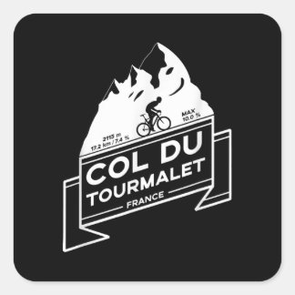 Kol. Du Tourmalet Road Cycling Vierkante Sticker
