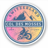 Kol. Mosses zwitserse motorfiets Sticker (Voorkant)
