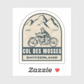 Kol. Mosses zwitserse motorfiets Sticker (Vel)