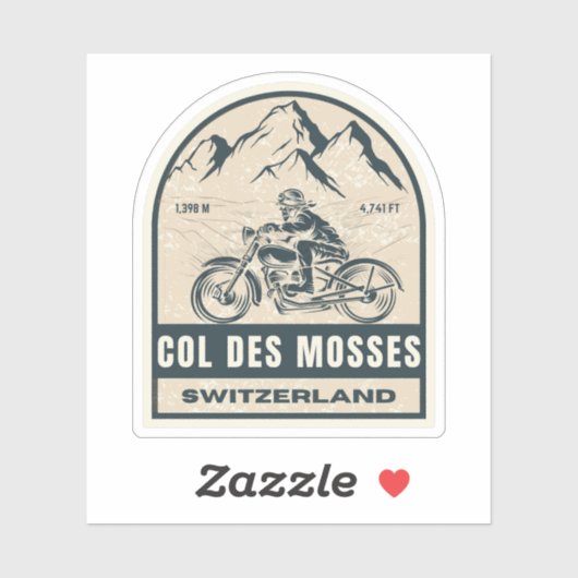 Kol. Mosses zwitserse motorfiets Sticker (Vel)